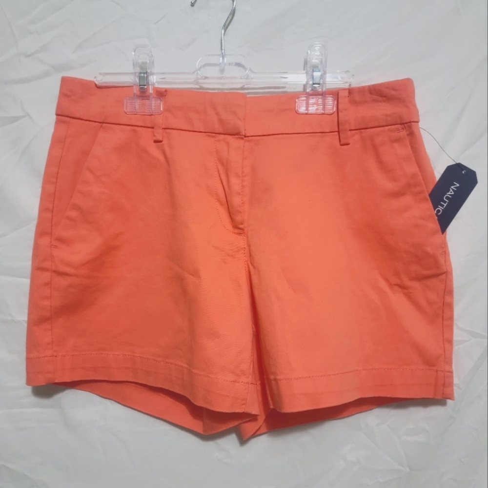 ✨️NWT Nautica womens salmon pink classic chino shorts size 4